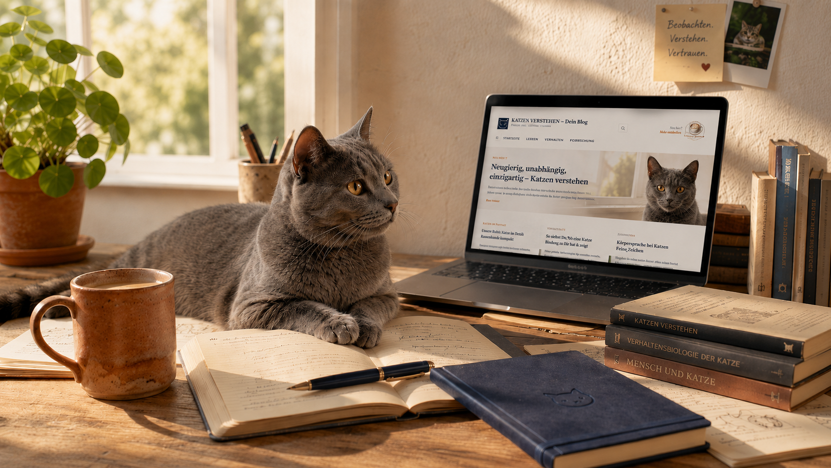 Katze mit Büchern – KATZE VERSTEHEN Magazin